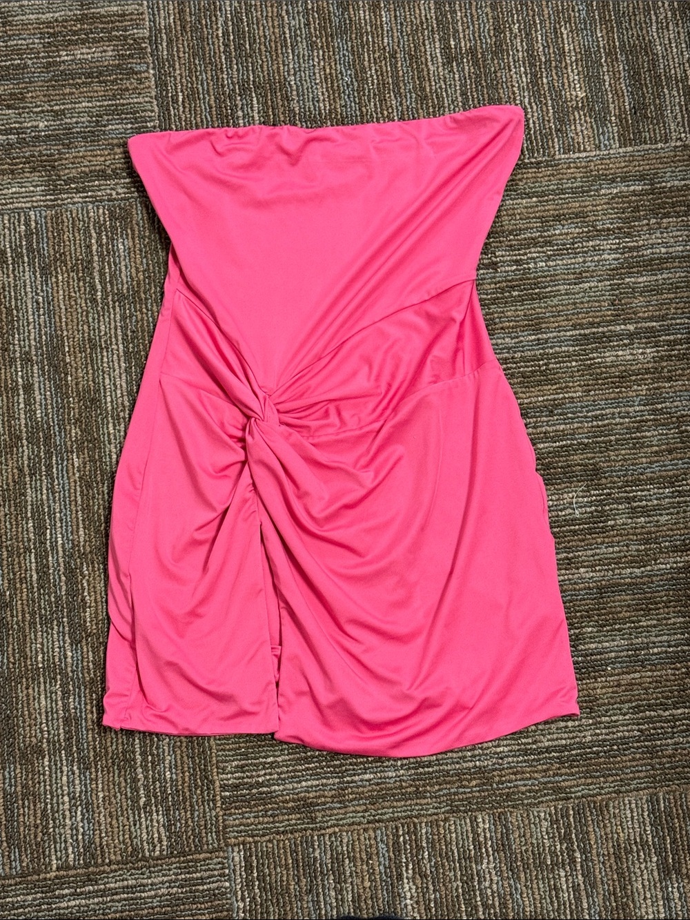 Princess Polly Bright Pink Knot-Front Mini Sleeveless Dress